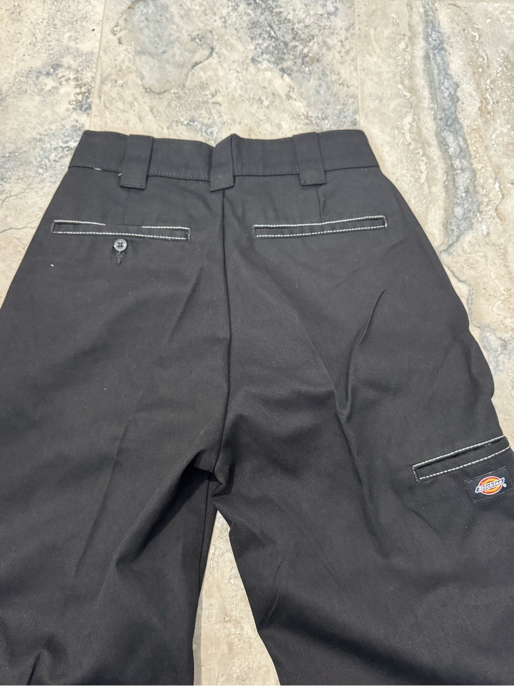 Dickies Women's Black Wide Leg Pants with Contrast Stitching - Picture 6 of 7